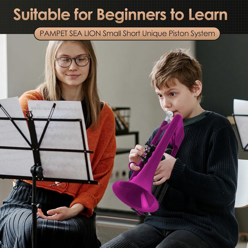PAMPET SEA LION Professional Plastic Bb Trumpet Set for Student Beginner (Purple) - Image 3